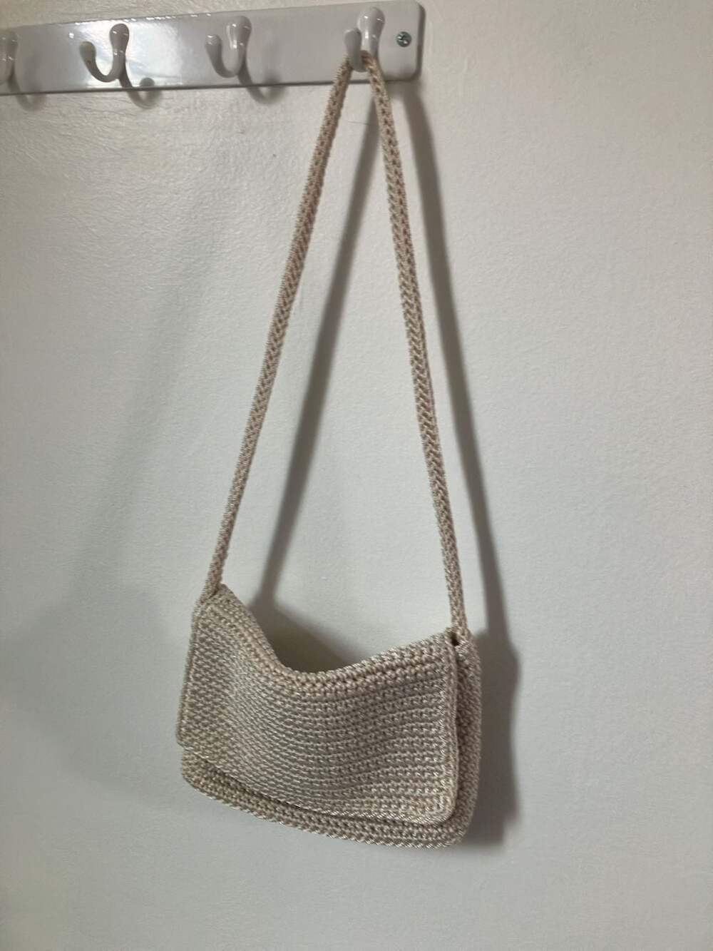 The Sak Vintage Crochet Flap Shoulder Bag in Cream